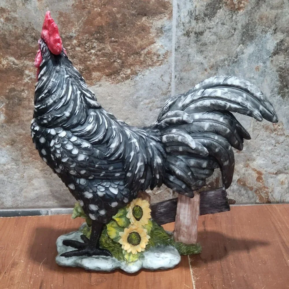 Vintage Crowing Sound Welcome Chicken Rooster Figurine 13 In Tall Farmhouse Deco